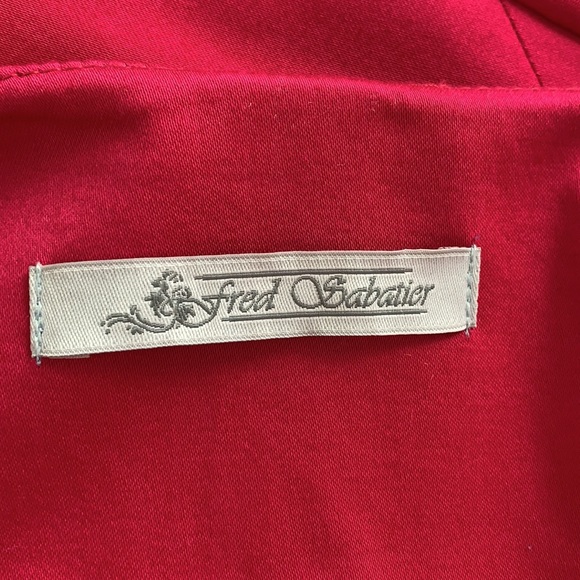 Two piece pant suit hot pink and white size 14 - Picture 6 of 6